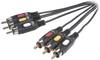 SpeaKa Professional Composite Cinch AV Anschlusskabel [3x Cinch-Stecker - 3x Cinch-Stecker] 5.00 m Schwarz