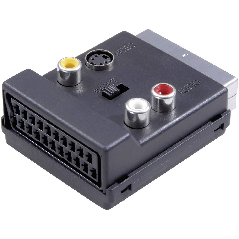 SpeaKa Professional SCART-Cinch-S-Video Y-adapter [1x SCART-stekker 3x Cinch-koppeling, SCART-bus, S