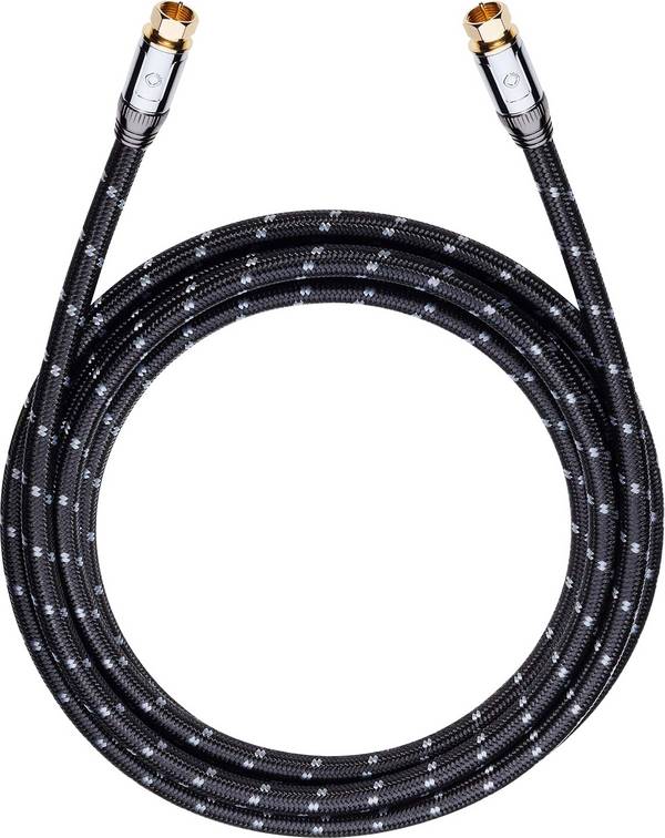 Antennen, SAT Anschlusskabel [1x Antennenbuchse 75 Ω - 1x Antennenstecker 75 Ω] 7.50 m 125 dB vergoldete Steckkontakte, gesleeved Schwarz, Grau Oehlbach XXL® Transmission Ultra