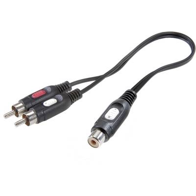 SpeaKa Professional SP-1301308  Cinch Audio Y-Adapter [2x Cinch-Stecker - 1x Cinch-Buchse] Schwarz