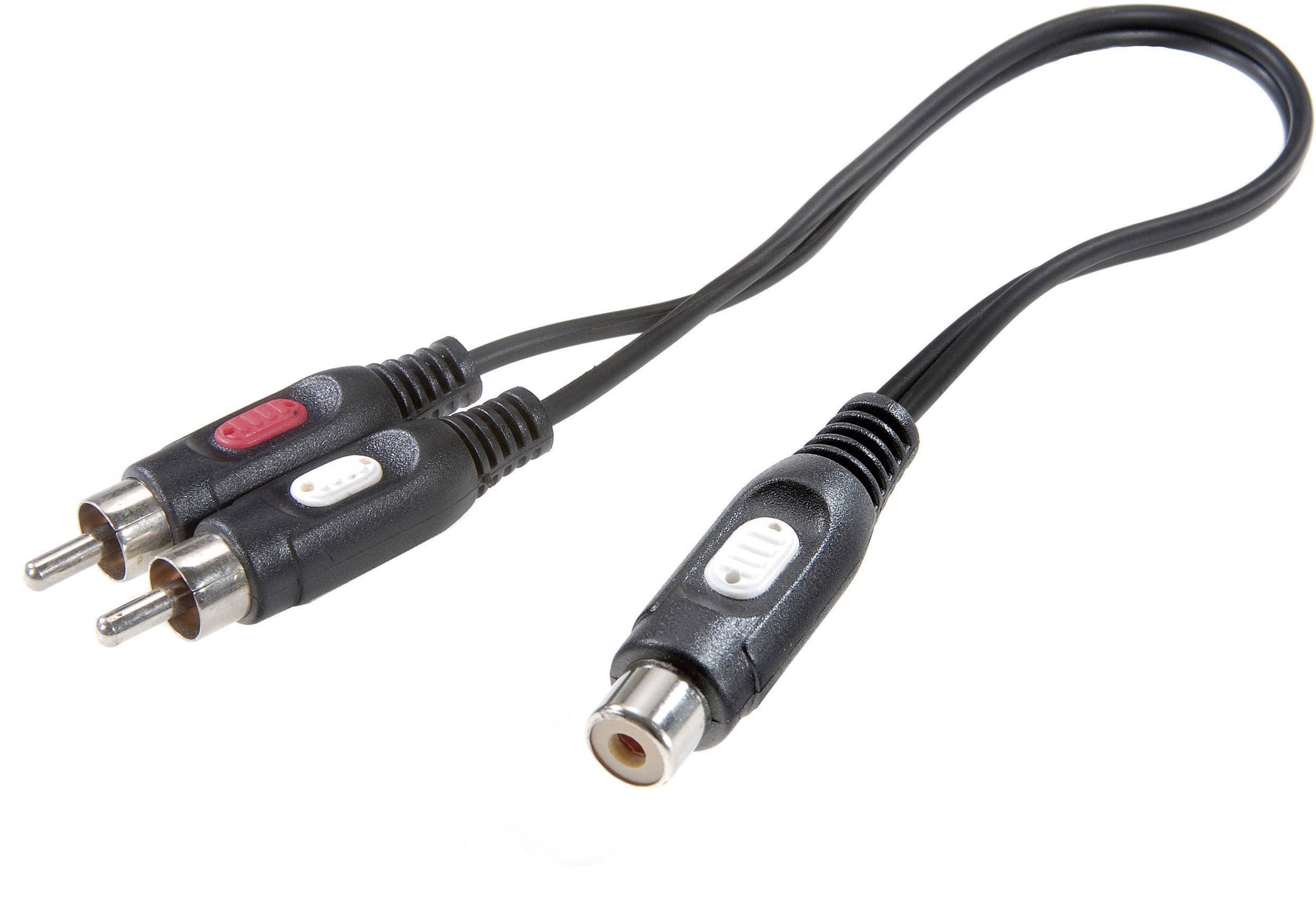 SpeaKa Professional SP-7869924 Cinch Audio Y-Adapter [2x Cinch-Stecker - 1x Cinch-Buchse] Schwarz
