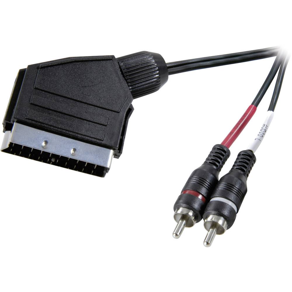SpeaKa Professional SCART-Cinch Audio Aansluitkabel [1x SCART-stekker 2x Cinch-stekker] 2 m Zwart