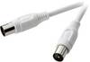 SpeaKa Professional Antennen Anschlusskabel [1x Antennenstecker 75 Ω - 1x Antennenbuchse 75 Ω] 5.00 m 75 dB Weiß