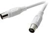 SpeaKa Professional Antennen Anschlusskabel [1x Antennenstecker 75 Ω - 1x Antennenbuchse 75 Ω] 10.00 m 75 dB Weiß