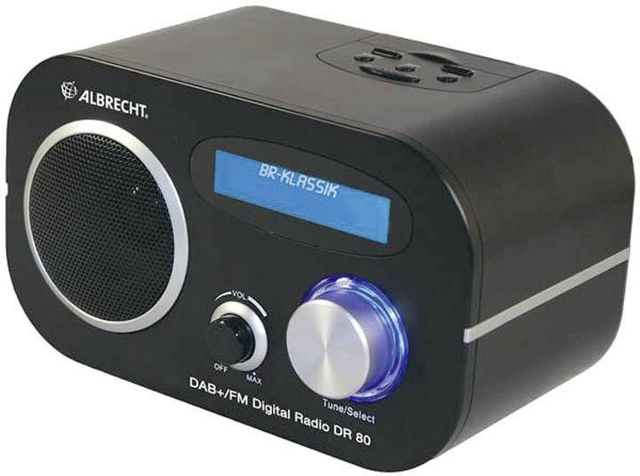 Albrecht DR 80 DAB Radio da tavolo, Radiosveglia DAB+, FM nero in
