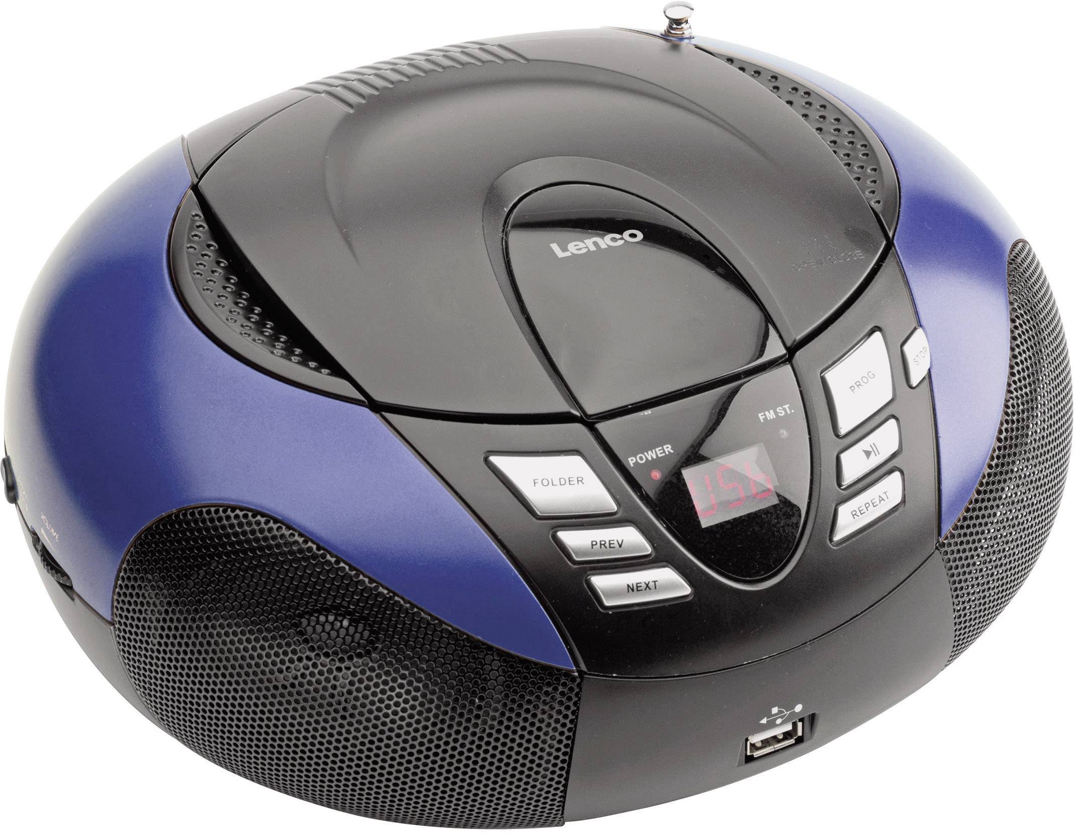 LENCO UKW-Radio m.CD tragbar SCD-37 USB blue-0