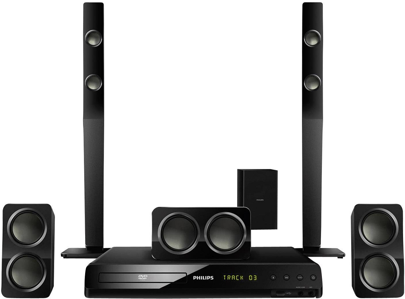 Philips HTS3538 Home Theater System, 600 W, Black from