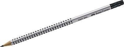 Bleistift GRIP 2001 mit Radierer B silbergrau - Artikel: 306652761-0