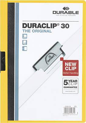 Klemmmappe DURACLIP 30 DIN A4 Hartfolie gelb-0