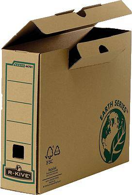 FELLOWES Archiv-Schachtel R-Kive EARTH, braun (B)80 mm aus 100% recyceltem Karton, für Format DIN A4