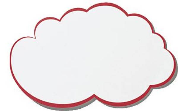 Moderationskarte 14x23cm Wolke ws/rt 20 St./Pack.