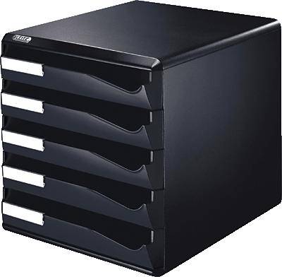 Leitz Bürobox / 5 Schubladen/5293-00-95 291x190x352mm schwarz 5 Schübe-0