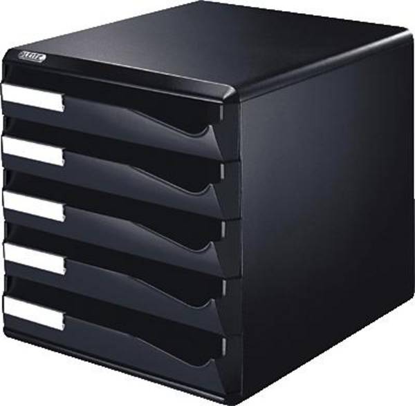 Leitz Bürobox / 5 Schubladen/5293-00-95 291x190x352mm schwarz 5 Schübe