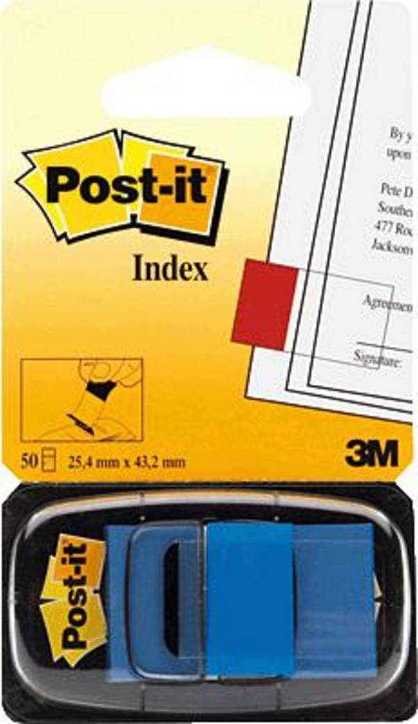 Index Standard 25,4x43,2mm blau VE=50 Streifen