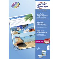 Image of Avery-Zweckform Premium Laser Papier hochglänzend 2798 Laser Druckerpapier DIN A4 200 g/m² 100 Blatt Weiß