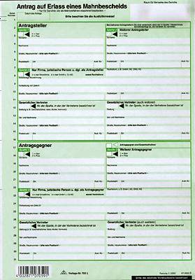 Vordruck Mahnbescheid EDV neutral VE=10 Stück-0