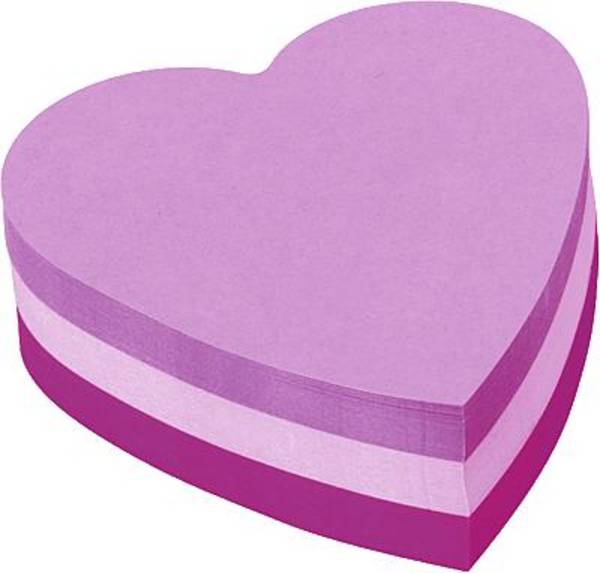 Haftnotiz Herz 70x70mm 225Bl dreifarbig pink