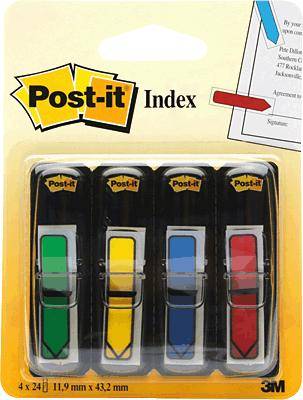 3M Post-it Haftmarker 7000144924 4 Block/Pack. Rot, Gelb, Grün, Blau