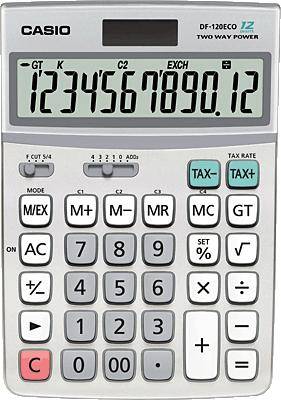 CASIO Tischrechner DF-120 ECO, Solar-/ Batteriebetrieb (5215661)-0