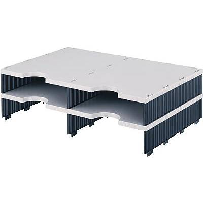 Aufbaueinheit styrodoc duo 4Fächer gr/bl-0