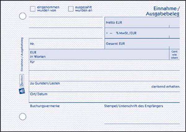 Ausgabebeleg DIN A6 quer 50Blatt weiß