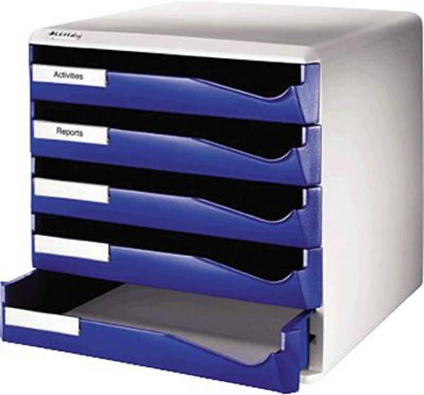 Leitz Schubladenbox 5280-00-35 Blau DIN A4 Anzahl der Fächer: 5