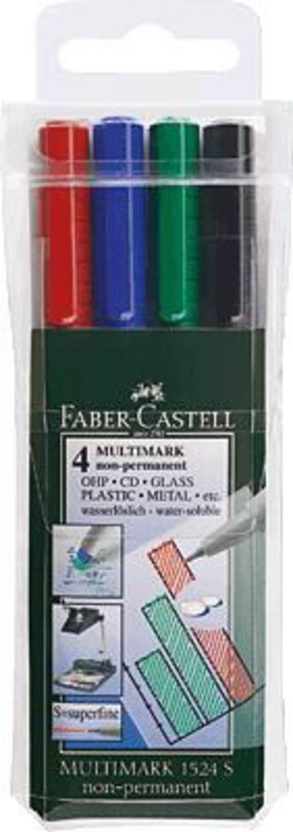 Folienschreiber nonpermanent S VE=4 Stück 4 Farben