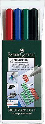 Faber Castell CD/DVD-Marker MULTIMARK 151404 F 4 St./Pack.-0