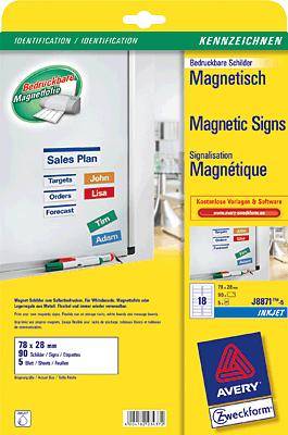 Magnetschild 78x28mm ws 90 St./Pack.-0