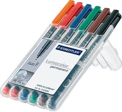 Folienstift Lumocolor 0,6mm sort. 6 St./Pack.-0