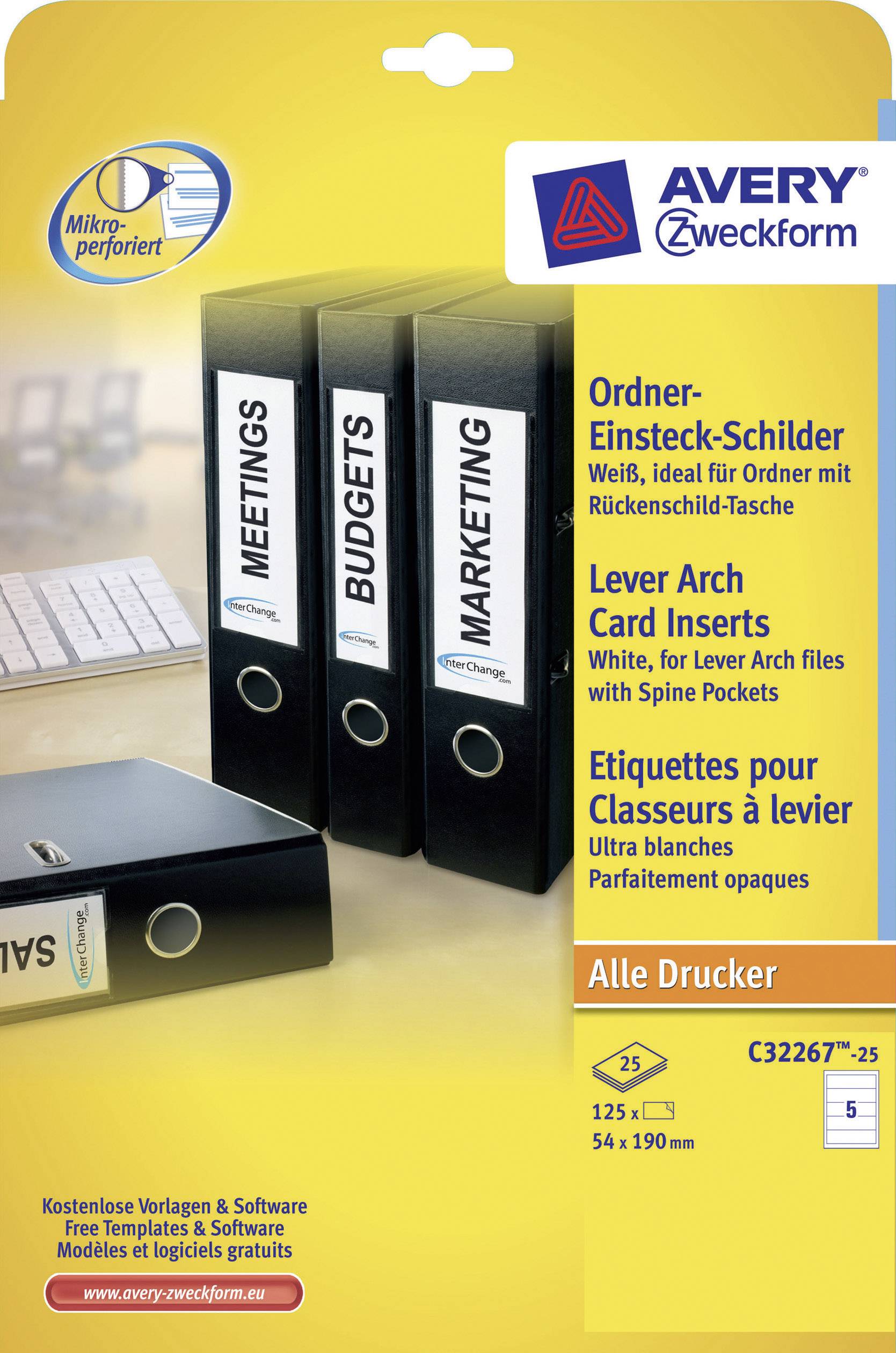 Einsteckrücken- schild weiß 125 St./Pack.-0