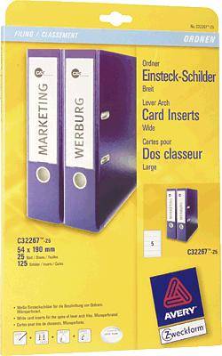 Einsteckrücken- schild weiß 125 St./Pack.-1