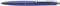 Blauer Kugelschreiber mit silbernem Clip, gezeigter Markenname auf dem Clip. Ideal für alltägliches Schreiben und Notizen.