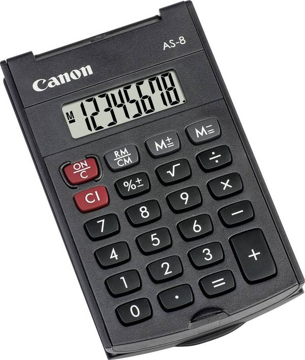 Canon AS-8  Taschenrechner Dunkelgrau Display (Stellen): 8 batteriebetrieben (L x B x H) 11 x 60 x 11.4 mm