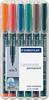 Staedtler Lumocolor® permanent pen 313 313 WP6 Permanentmarker Rot, Blau, Orange, Grün, Braun, Schwarz wasserfest: Ja