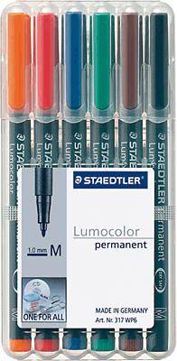 STAEDTLER Folienstift Lumocolor 317 WP6 1mm sortiert 6 St./Pack. - Artikel: 156005200-0