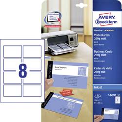 Image of Avery-Zweckform C32015-25 Bedruckbare Visitenkarten, glatte Kanten 85 x 54 mm Weiß 200 St. Papierformat: DIN A4