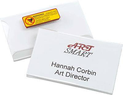 Namensschild 90x54mm Hartfolie tr 25 St./Pack .-0