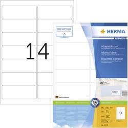 Image of Herma 4678 Etiketten 99.1 x 38.1 mm Papier Weiß 1400 St. Permanent Adress-Etiketten Tinte, Laser, Kopie 100 Blatt DIN