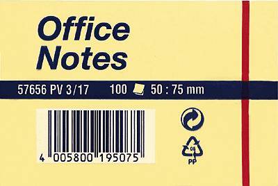 TESA ® Office-Notes/57656-00001-04 50x75 mm gelb Inh.100 Blatt