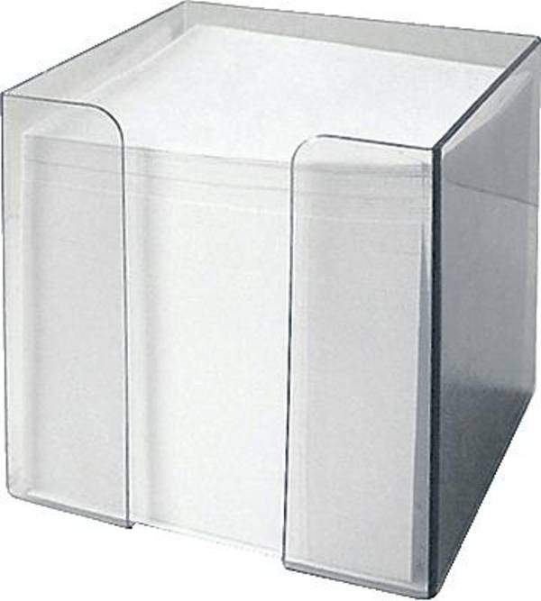 Zettelbox 9,5x9,5x9,5cm rauchglas gefüllt