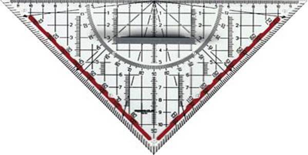 Geometriedreieck 25cm Kunststoff rauchgrau