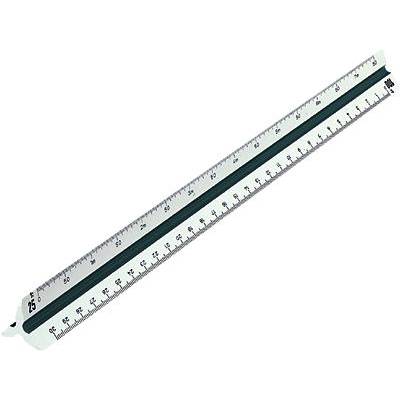 RUMOLD Dreikantmaßstab 150/1/30 Architekt 1 30cm Kunststoff weiß