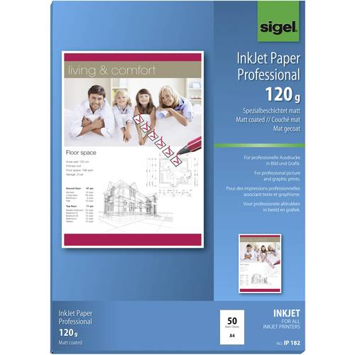 Sigel Inkjet Paper Professional IP182 Tintenstrahl Druckerpapier DIN A4 120 g/m² 50 Blatt Hochweiß
