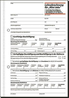 Formularbuch Lohnabrechnung Aushilfskräfte A5 VE=50 Blatt-0