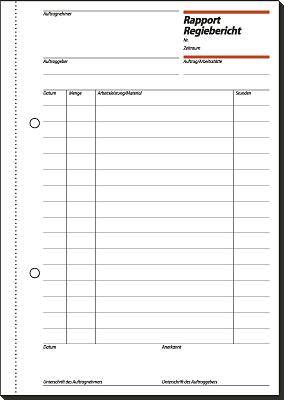 Formularbuch Rapport/Regiebericht A5 hoch VE=100 Blatt-0