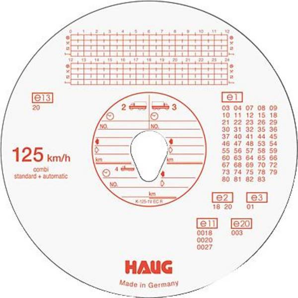 Tachoscheibe Automatic 125 km/h VE=100 Durchmesser: 12cm