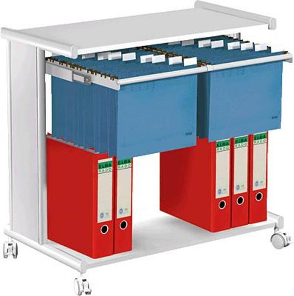Hängeregistraturwagen H720xB760xT400mm lichtgrau/lichtgrau 2 Böden 1 Hängerahmen