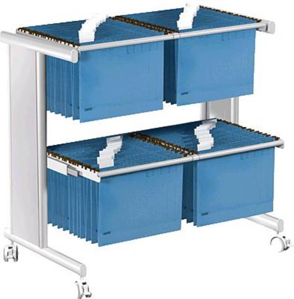 Hängeregistraturwagen 2-bahnig BxTxH 760x400x720mm lichtgrau