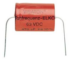 Oranger Visaton Tonfrequenz-ELKO 470uF 63V, ein bipolarer Kondensator für Audioschaltungen.